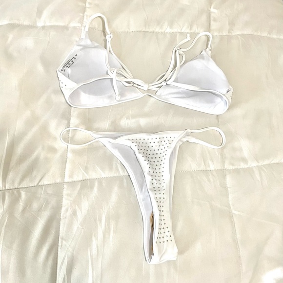 White Rhinestone Bikini Set - Picture 7 of 11